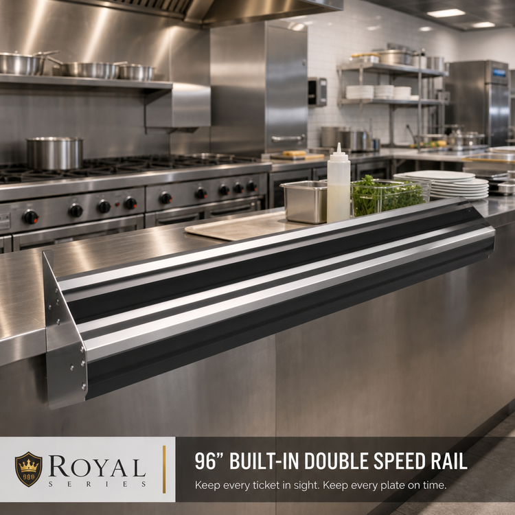 Product image #2 for Royal Series 96 Inch Built-In Double Stainless Steel Speed Rail