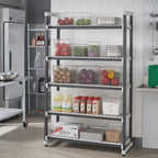 Thumbnail image #2 for Cambro Camshelving® Elements EXA186072V5480 5-Shelf Vented Polymer Shelving Add-On Unit, 18 x 60 x 72 Inches, Speckled Gray