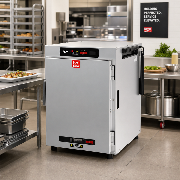 Product image #3 for Metro HotBlox™ Wide 8-Pan Pass-Thru Insulated Holding Cabinet with Digital Touchscreen Controls, Solid Front Door & Clear Rear Door