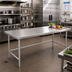 Thumbnail image #2 for Advance Tabco 120 Inch x 24 Inch Stainless Steel Work Table, 14 Gauge 304 Top, Open Base