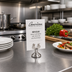 Thumbnail image #2 for American Metalcraft MH220 Stainless Steel Menu Card Holder with Harp Clip and Round Base