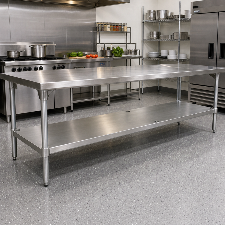 Product image #2 for Advance Tabco 18-Gauge Stainless Steel Undershelf for 132" x 30" Work Tables