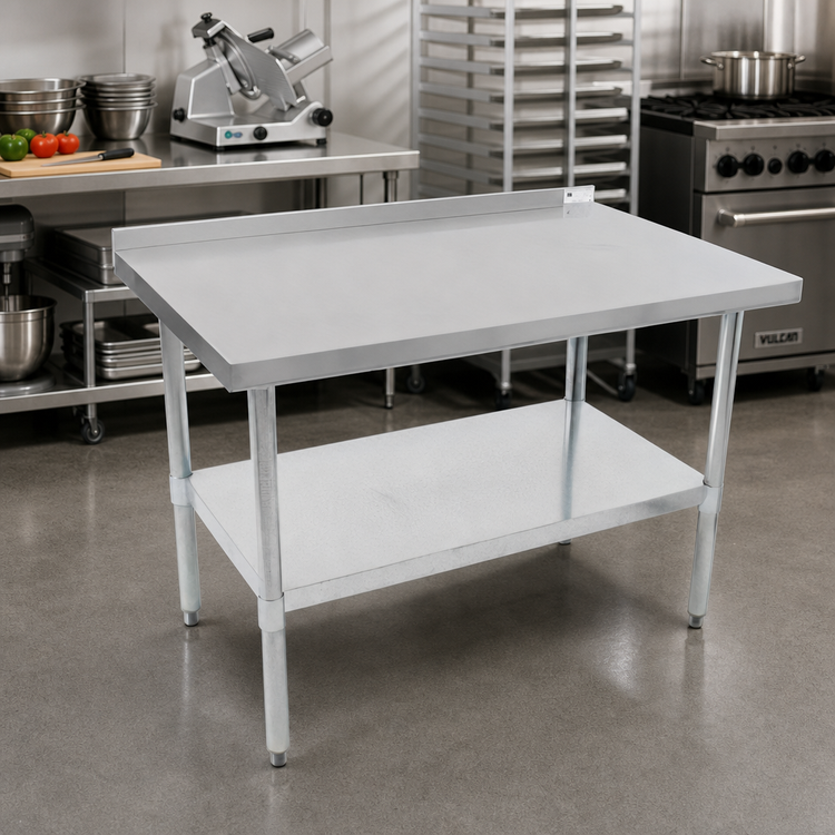 Product image #2 for John Boos Stallion 60-Inch x 24-Inch 18/430 Stainless Steel Budget Work Table with 1-1/2-Inch Backsplash and Undershelf