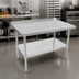 Thumbnail image #2 for John Boos Stallion 60-Inch x 24-Inch 18/430 Stainless Steel Budget Work Table with 1-1/2-Inch Backsplash and Undershelf