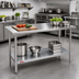 Thumbnail image #2 for Duke Manufacturing 60 x 24-Inch Stainless Steel Work Table with Galvanized Undershelf