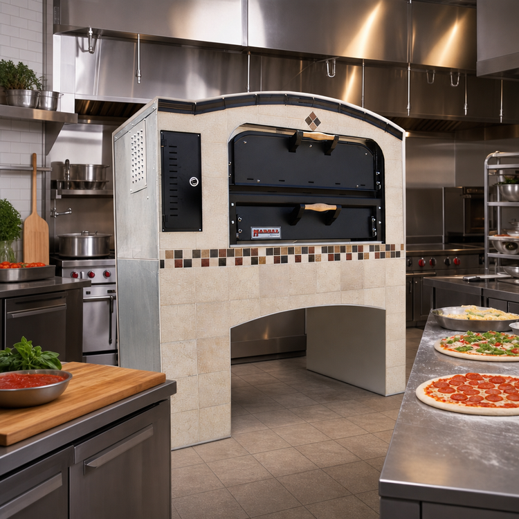 Product image #2 for Marsal Slice MB-236 Stacked Gas Deck Pizza Oven with Two 24 x 36 Inch Chambers