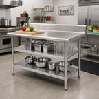 Thumbnail image #2 for Eagle Group 3036SADJUS-18/3-X Adjustable Stainless Steel Work Table Undershelf, 36"W x 30"D, 18 Gauge, 304 Stainless Steel