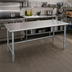 Thumbnail image #2 for Eagle Group Deluxe Series Flat Top Work Table, 84 x 30 Inches, 304 Stainless Steel Top, Galvanized Tubular Base