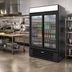 Thumbnail image #2 for Beverage-Air MarketMax Two-Section Reach-In Sliding Glass Door Merchandiser Refrigerator, 46.15 Cu. Ft., Bottom-Mount, Black