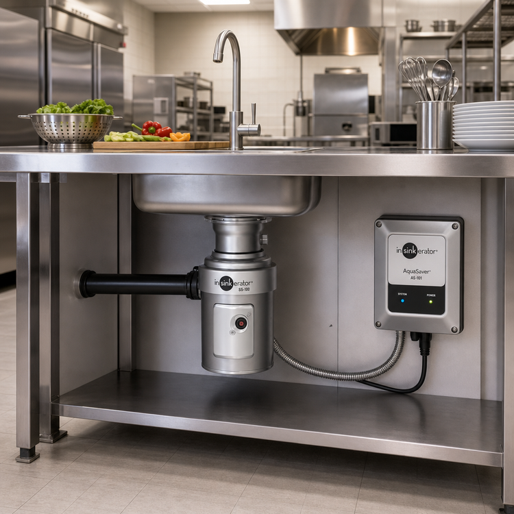 Product image #2 for InSinkErator SS-100 Small-Capacity 1 HP Food Waste Disposer Package with 12-Inch Bowl and AquaSaver AS-101 Control Center