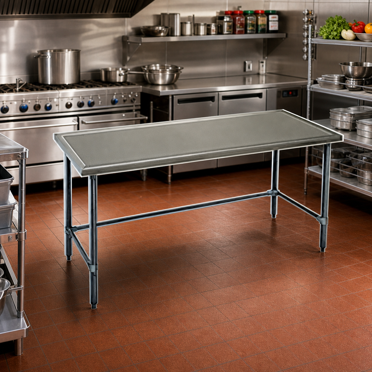 Product image #2 for Spec-Master Marine Series 84-Inch W x 24-Inch D Stainless Steel Top Work Table with Galvanized Base