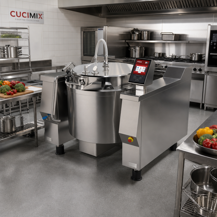 Product image #2 for Cucimix UCBTE034AV1 Electric Tilting Skillet Pressure Braising Pan, 34 Gallon, Programmable