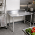 Thumbnail image #2 for John Boos Stallion 48-Inch x 24-Inch Stainless Steel Work Table with 5-Inch Backsplash and Safety Edge