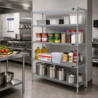Thumbnail image #2 for Eagle Redipak 4-Tier Wire Shelving Unit, 60 x 18 x 63 Inches, Zinc Finish