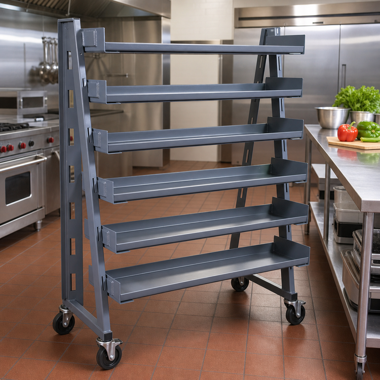 Product image #2 for Quantum TT-OT9 Open Front Removable Tray for Tray Truck System, 36 x 9 x 3 In., Black Steel