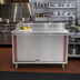 Thumbnail image #2 for Eagle Group Spec-Master Marine Series Stainless Steel Enclosed Work Table with Cabinet Base, Sliding Doors, and 4-1/2-Inch Backsplash, 96 x 24 Inches
