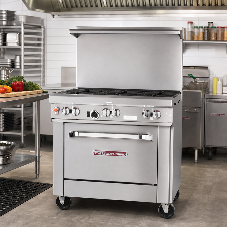 Product image #2 for Southbend Ultimate 36-Inch Gas Restaurant Range with Cabinet Base and 6 Open Burners