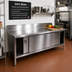 Thumbnail image #2 for John Boos 84-Inch x 24-Inch Enclosed Work Table with Sliding Doors, 14-Gauge 300-Series Stainless Steel Top, 5-Inch Backsplash