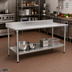 Thumbnail image #2 for BlendPort Budget Series 72-Inch x 24-Inch 430 Stainless Steel Work Table with 4-1/2-Inch Backsplash and Undershelf