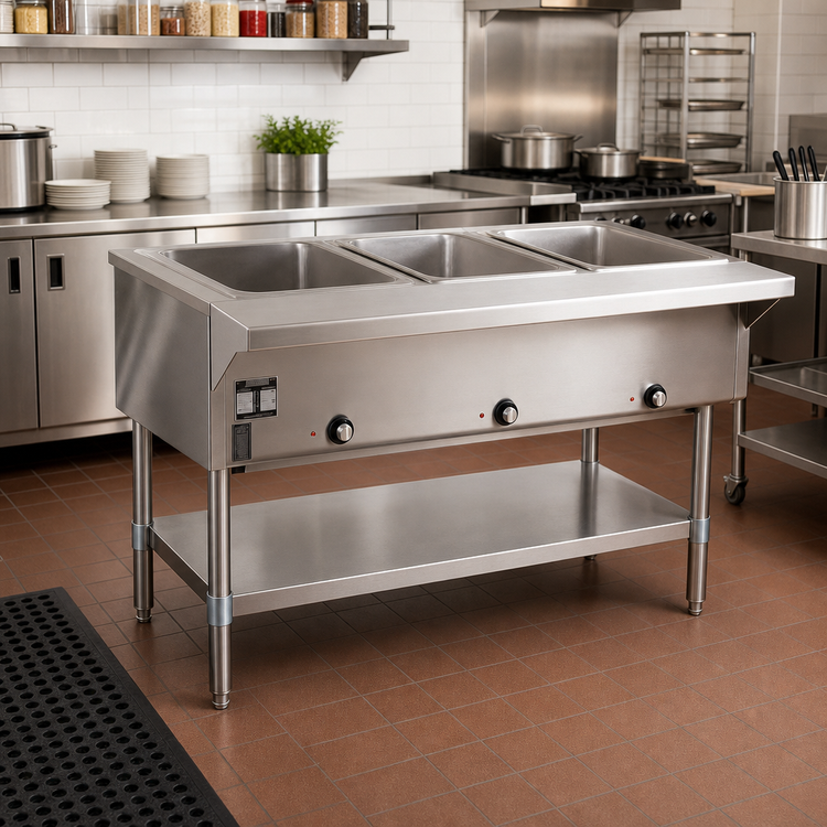 Product image #2 for Eagle Group 48-Inch Natural Gas Open Base Hot Food Table with 3 Dry Wells