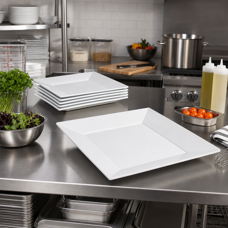 Product image #2 for American Metalcraft Endurance 14-Inch Square White Melamine Serving Platter