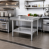 Thumbnail image #2 for Standard Series 36-Inch x 30-Inch 18-Gauge Stainless Steel Equipment Stand with Galvanized Undershelf and Legs
