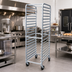 Thumbnail image #3 for 20-Tier Aluminum Mobile Bun Pan Rack with 2 Brake Wheels