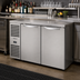 Thumbnail image #2 for True 52-Inch Two-Section Refrigerated Back Bar Cooler with Stainless Steel Countertop and Solid Locking Doors