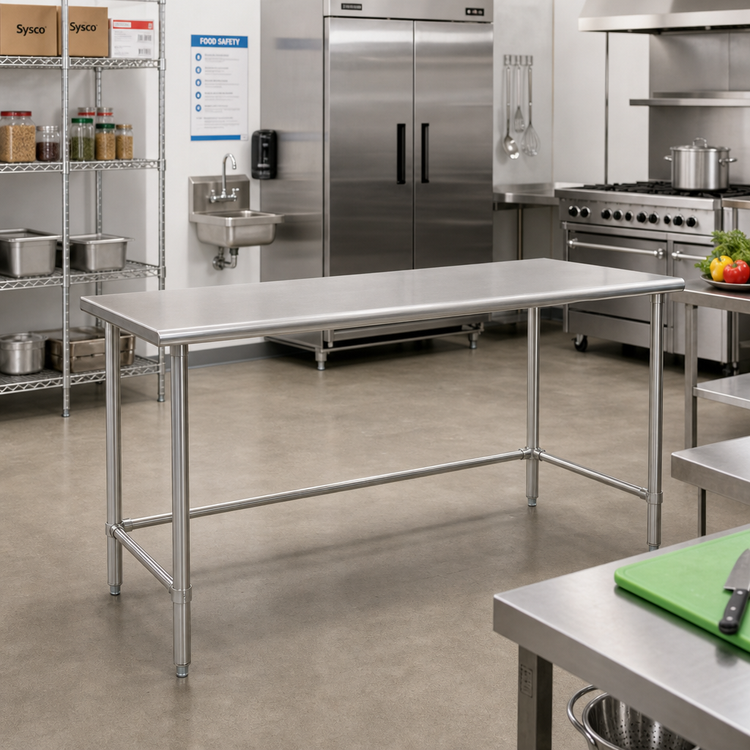 Product image #2 for Eagle Group BlendPort® Deluxe Series 48-Inch x 24-Inch Flat Top Stainless Steel Work Table with Tubular Base