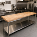 Thumbnail image #2 for John Boos 96 Inch x 30 Inch x 2-1/4 Inch Edge Grain Northern Hard Rock Maple Work Table Top