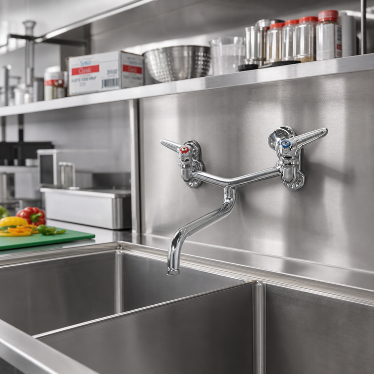 Product image #2 for Eagle Group Standard Splash-Mounted Faucet with 8-Inch Centers and 8-Inch Spout