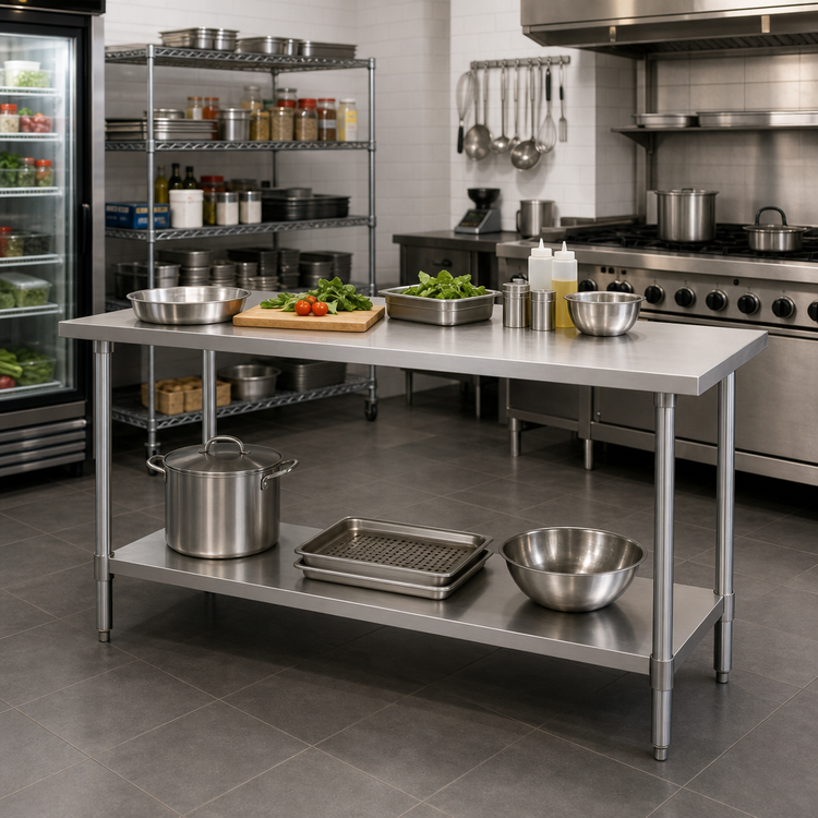 Product image #2 for Mixrite 72-Inch x 30-Inch Stainless Steel Work Table with Adjustable Undershelf