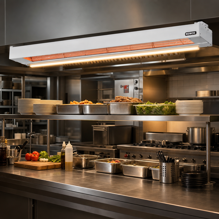 Product image #2 for Nemco 48-Inch Dual Remote-Control Infrared Strip Heater with Lights, 240V