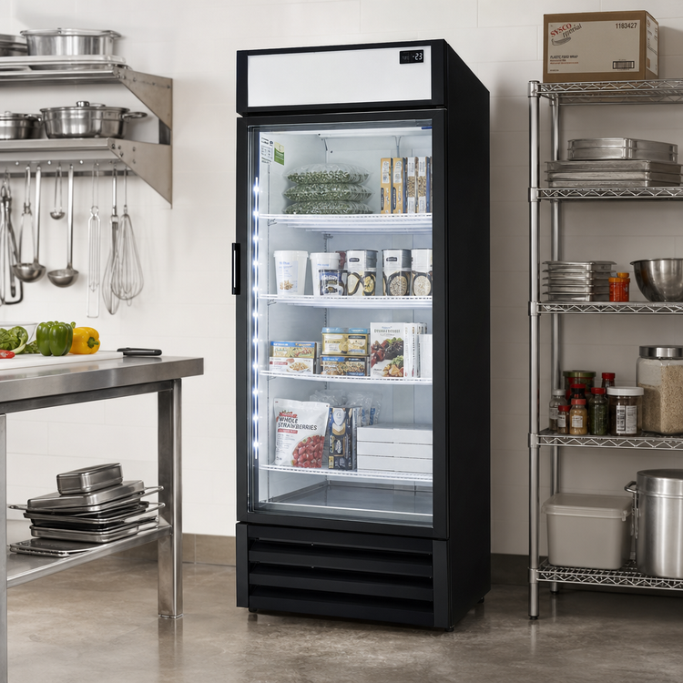 Product image #2 for Excellence VF-23 30-Inch One-Section Glass Door Freezer Merchandiser, 24.0 Cu. Ft., Bottom-Mount Self-Contained