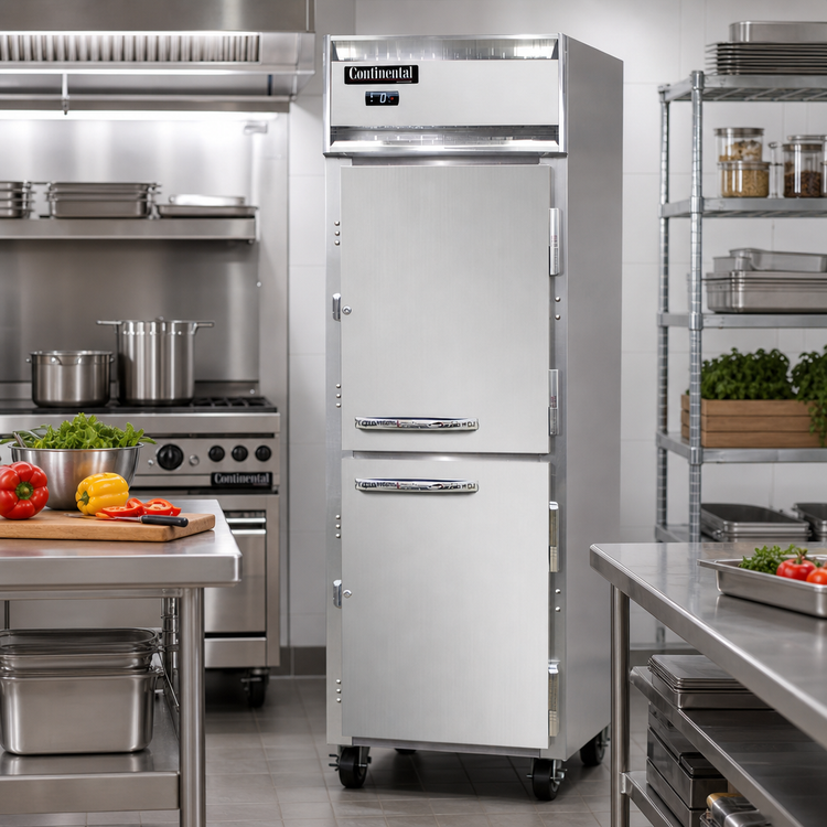 Product image #2 for Continental Refrigerator 1FNSAHD One-Section Standard Depth Reach-In Freezer with Half-Height Solid Doors
