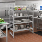 Thumbnail image #2 for Cambro Camshelving® Premium CPR2454151 Full Shelf Rail Kit for 24" Deep x 54" Wide Shelves, Soft Gray