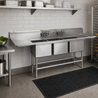 Thumbnail image #2 for Eagle Group Spec-Master FN2048-3-30L-14/3 Three-Compartment Stainless Steel Sink, 30-Inch Left Drainboard, 14-Gauge, 85-1/2-Inch