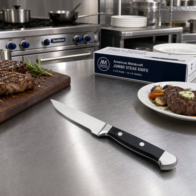 Product image #2 for American Metalcraft Jumbo Full Tang Steak Knife, 5-1/8 Inch Blade, 10-1/4 Inch Overall