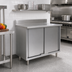 Thumbnail image #2 for Eagle Spec-Master Enclosed Worktable with Sliding Doors and Backsplash, 72 x 30 Inches, 14-Gauge 304 Stainless Steel Top