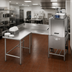 Thumbnail image #2 for Eagle Group Corner Clean Dishtable, 120-Inch Machine-to-Corner x 60-Inch Corner-to-End, Right-to-Left Operation, 16-Gauge 430 Stainless Steel Top