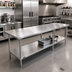 Thumbnail image #2 for Sapphire 120 in. x 24 in. x 35 in. Stainless Steel Flat Top Work Table with Undershelf