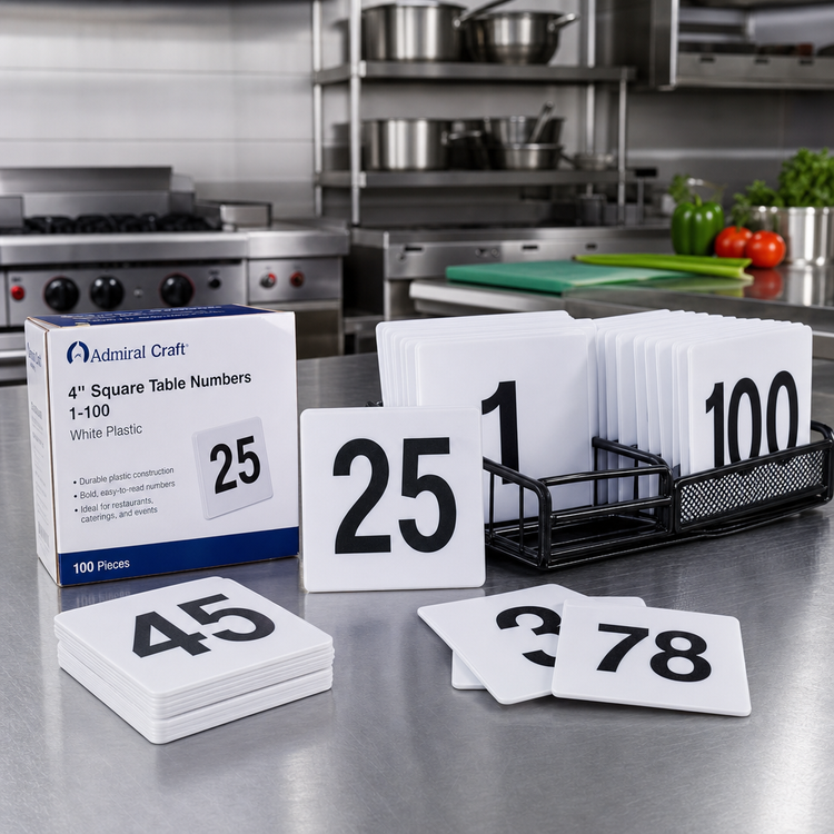 Product image #2 for Admiral Craft 4-Inch Square Table Numbers Set, 1-100, White Plastic