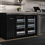 Thumbnail image #2 for Serv-Ware BB2-24G-HC 49-Inch Two-Door Glass Back Bar Cooler, 10 Cu. Ft., Self-Contained, Stainless Steel Interior