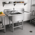 Thumbnail image #2 for Spec-Master 1-Compartment 14-Gauge Stainless Steel Sink with Right Drainboard, 51-1/2