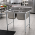 Thumbnail image #2 for Eagle Group 414 Series Two-Compartment Freestanding Sink with 430 Stainless Steel Top and 304 Stainless Steel Bowls