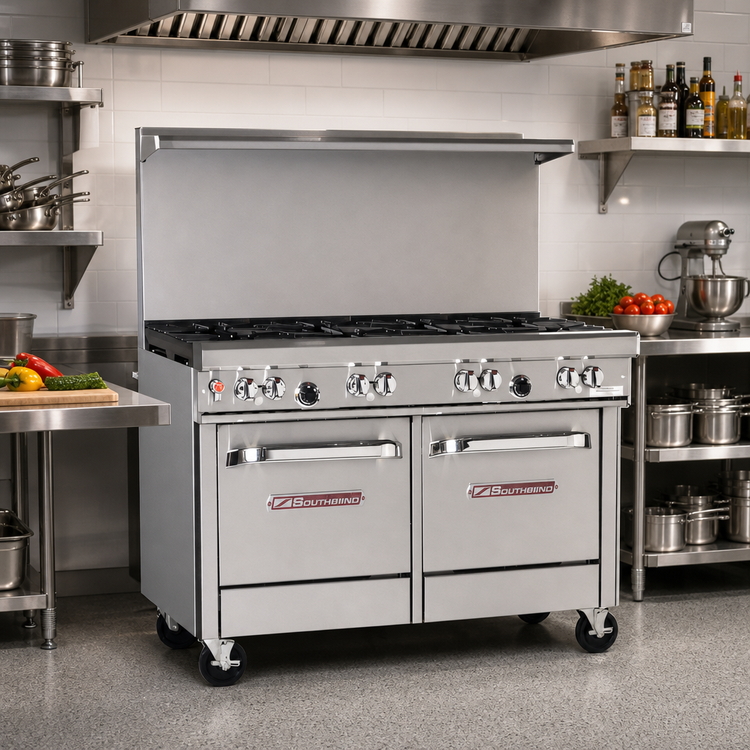 Product image #2 for Southbend Ultimate 48-Inch Gas Restaurant Range with 6 Open Burners, Standard Oven and Cabinet Base