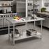 Thumbnail image #2 for Advance Tabco 48 Inch x 24 Inch Flat Top Stainless Steel Work Table with Adjustable Undershelf