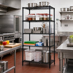 Thumbnail image #2 for Quantum WR63-3636BK-5 Stationary Wire Shelving Starter Unit, 36"W x 36"D x 63"H, Black Epoxy, 5 Shelves