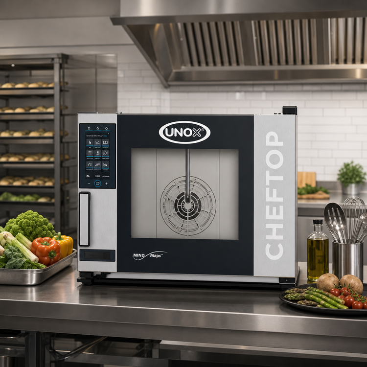Product image #2 for UNOX ChefTop MIND.Maps Plus 5-Pan GN 1/1 Countertop Electric Combi-Steam Oven with Left-to-Right Door Opening