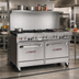 Thumbnail image #2 for Southbend Ultimate 60-Inch Gas Restaurant Range with 4 Pyromax Burners, 24-Inch Charbroiler, and 2 Cabinets